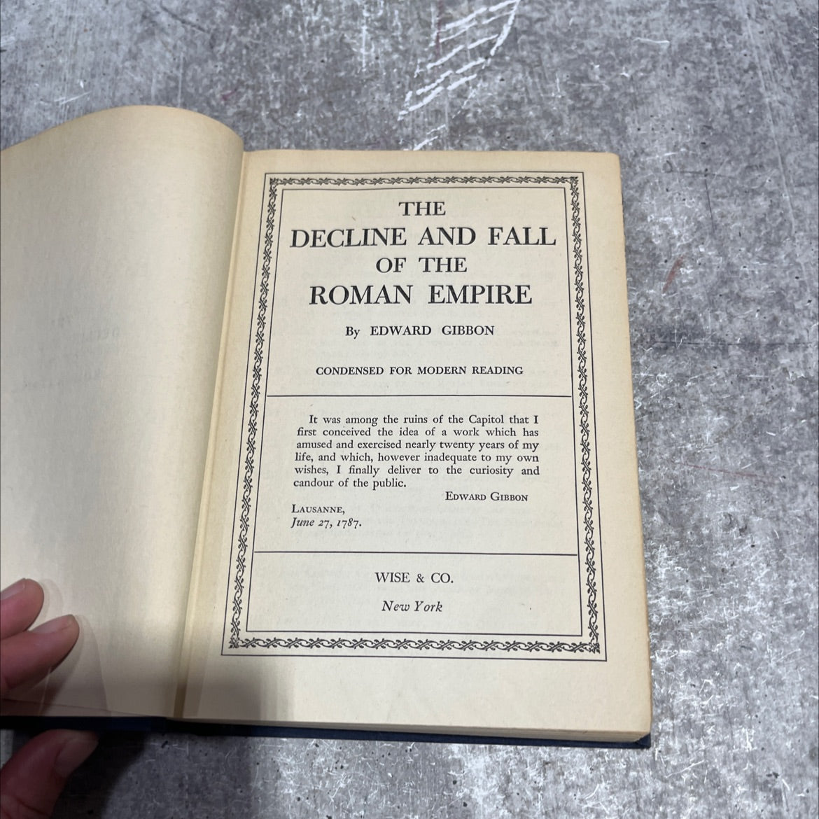 the decline and fall of the roman empire condensed for modern reading book, by edward gibbon, 1943 Hardcover image 2