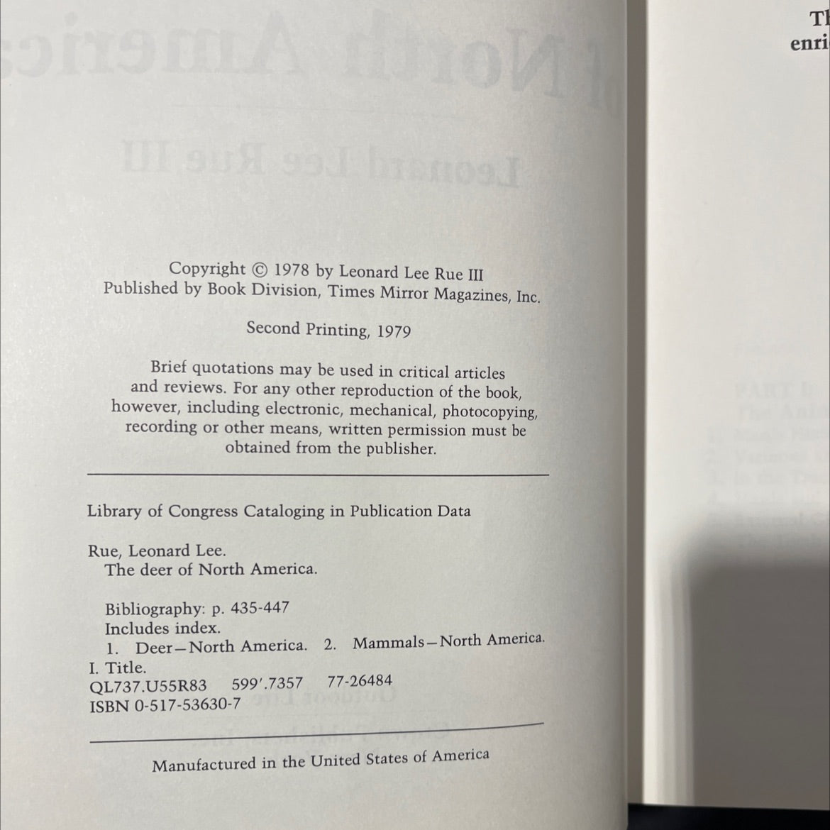 the deer of north america book, by leonard lee rue iii, 1979 Hardcover image 3