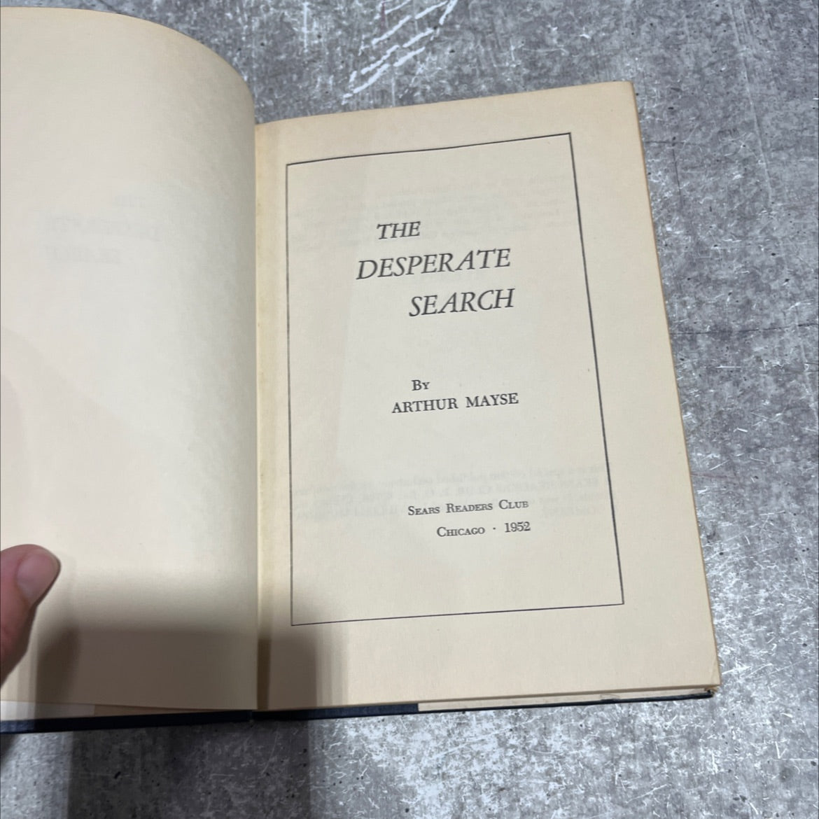 the desperate search book, by arthur mayse, 1952 Hardcover image 2