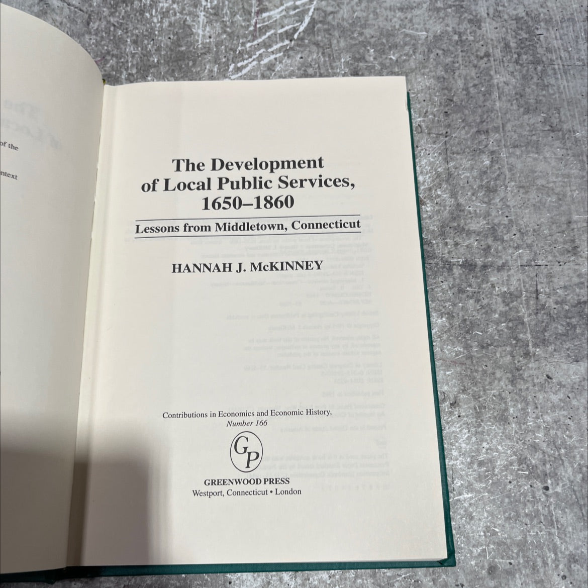 the development of local public services, 1650-1860: lessons from middletown, connecticut book, by Hannah J. McKinney, image 2