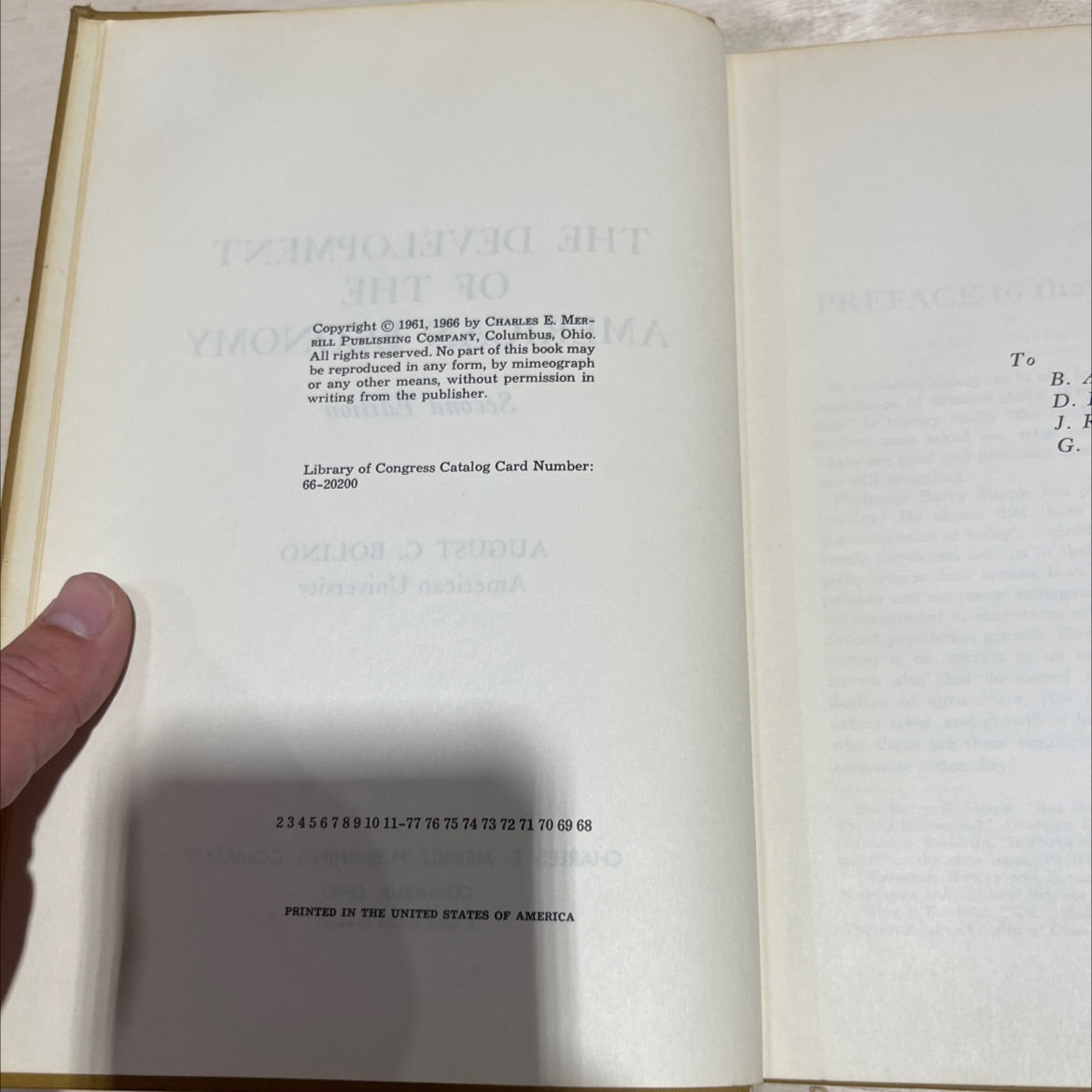 the development of the american economy book, by august c. bolino, 1966 Hardcover image 3