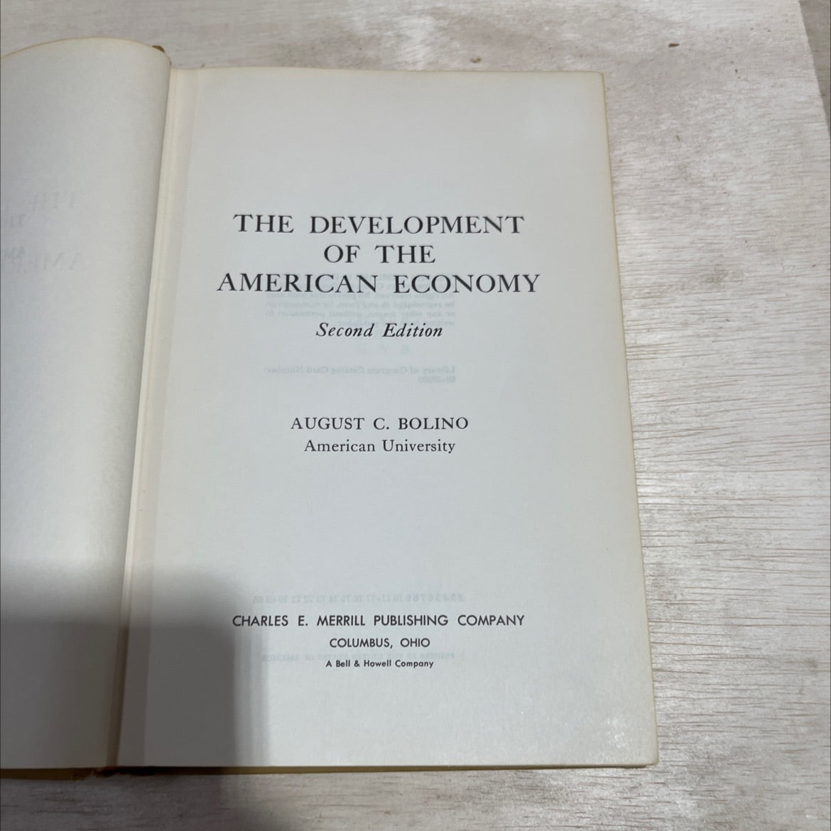 the development of the american economy book, by august c. bolino, 1966 Hardcover image 2