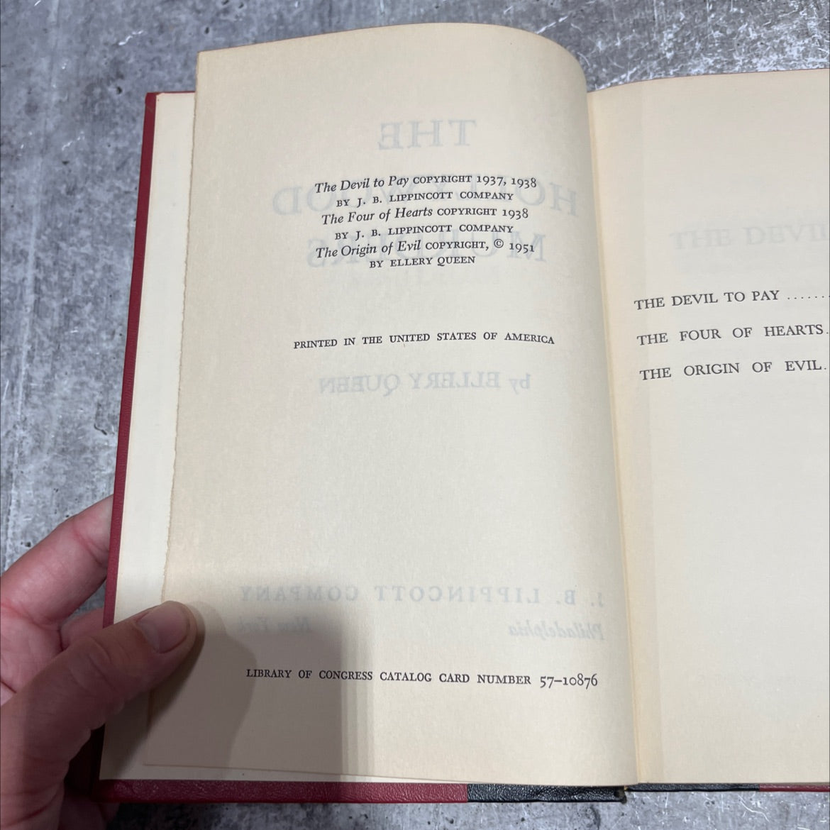 the devil to pay, the four of hearts, the origin of evil book, by ellery queen, 1951 Hardcover image 3