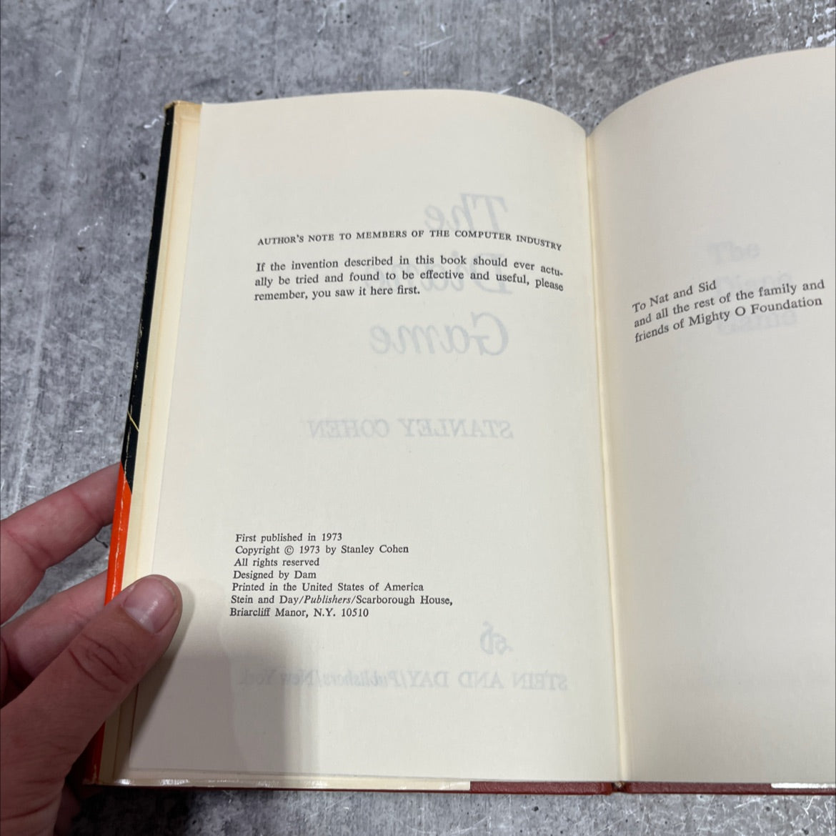 the diane game book, by stanley cohen, 1973 Hardcover image 3