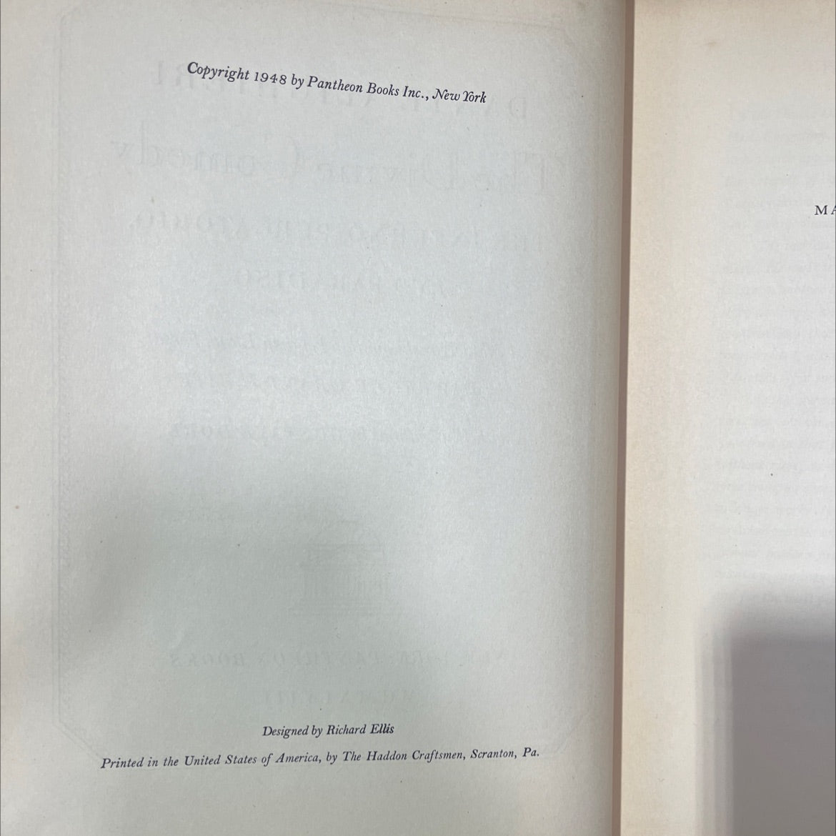 the divine comedy the inferno purgatorio and paradiso book, by dante alighieri, 1948 Hardcover image 3