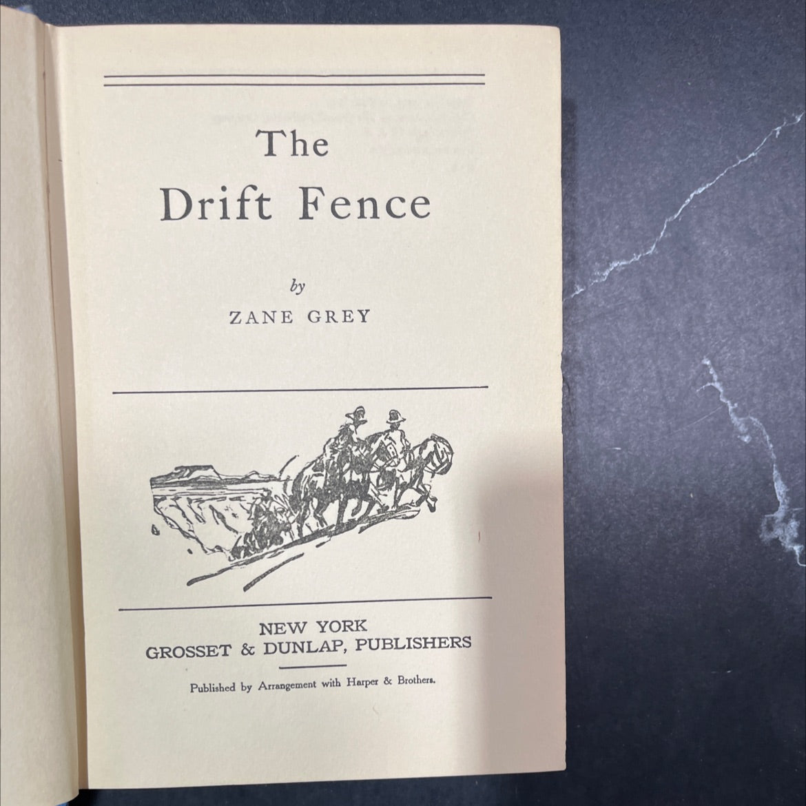 the drift fence book, by zane grey, 1933 Hardcover, First Edition image 2