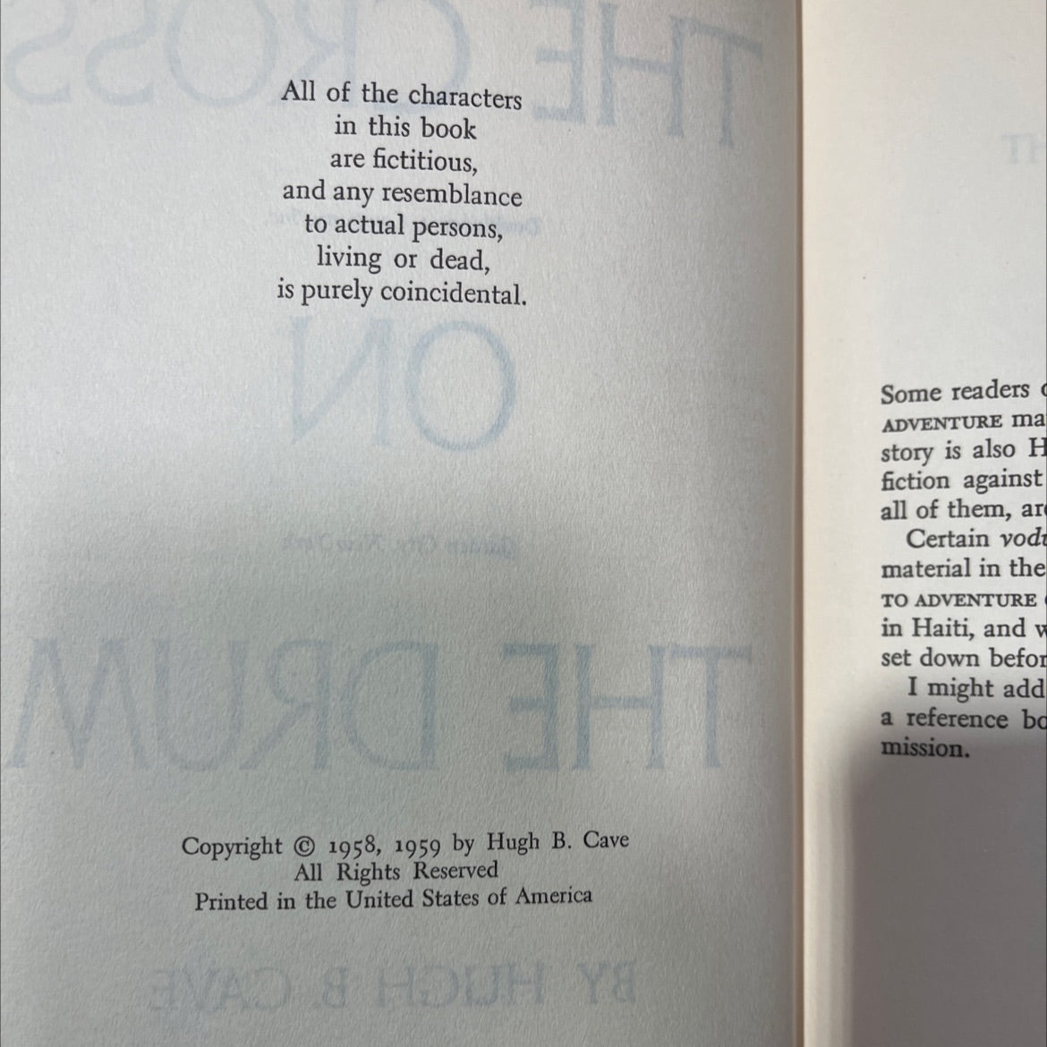 the drum book, by hugh b. cave, 1959 Hardcover image 3