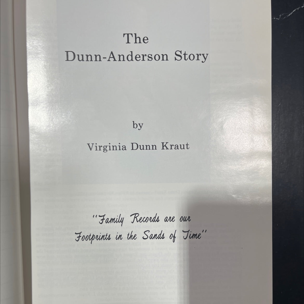the dunn-anderson story book, by Virginia Dunn Kraut, 1980 Hardcover image 2