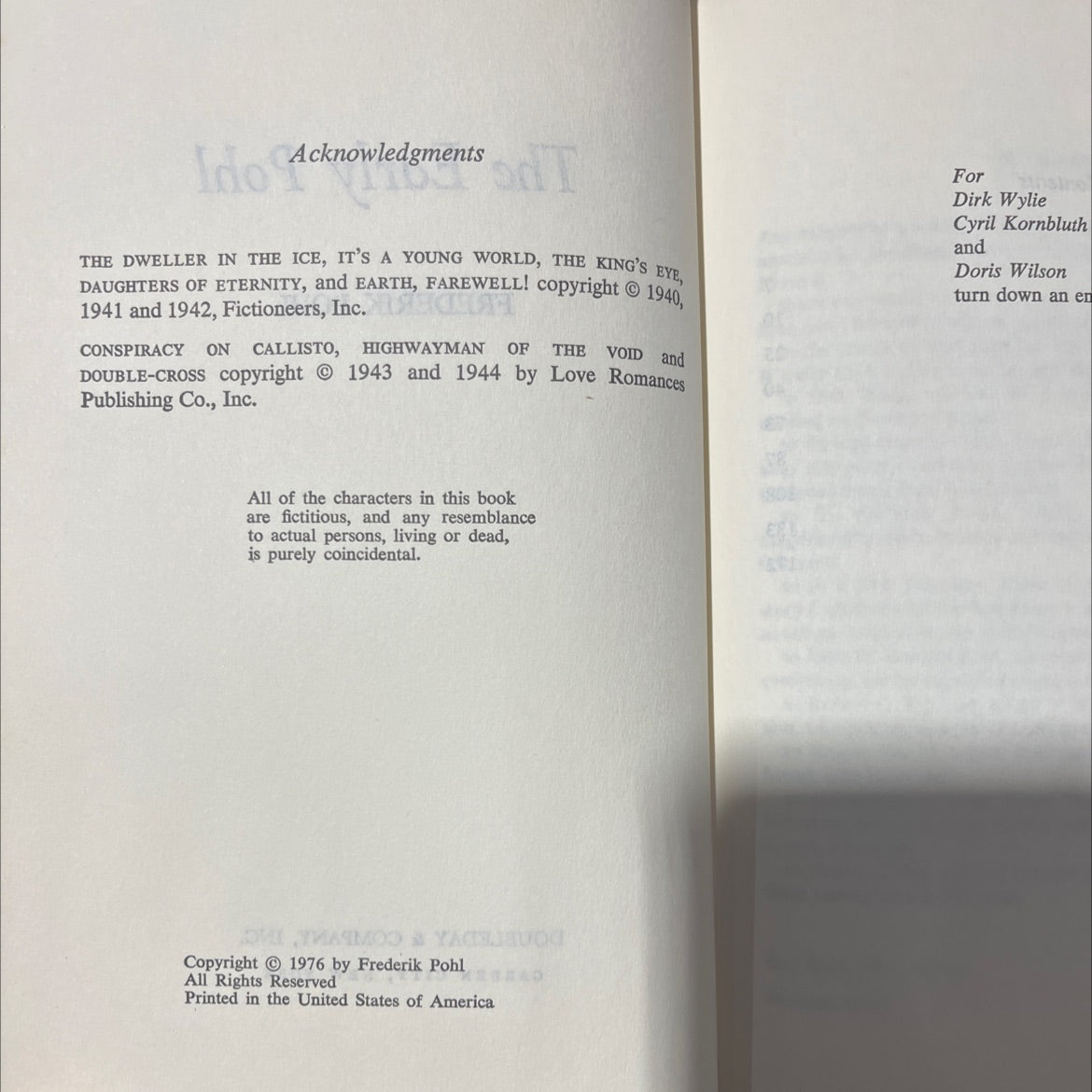 the early pohl book, by frederik pohl, 1976 Hardcover image 3