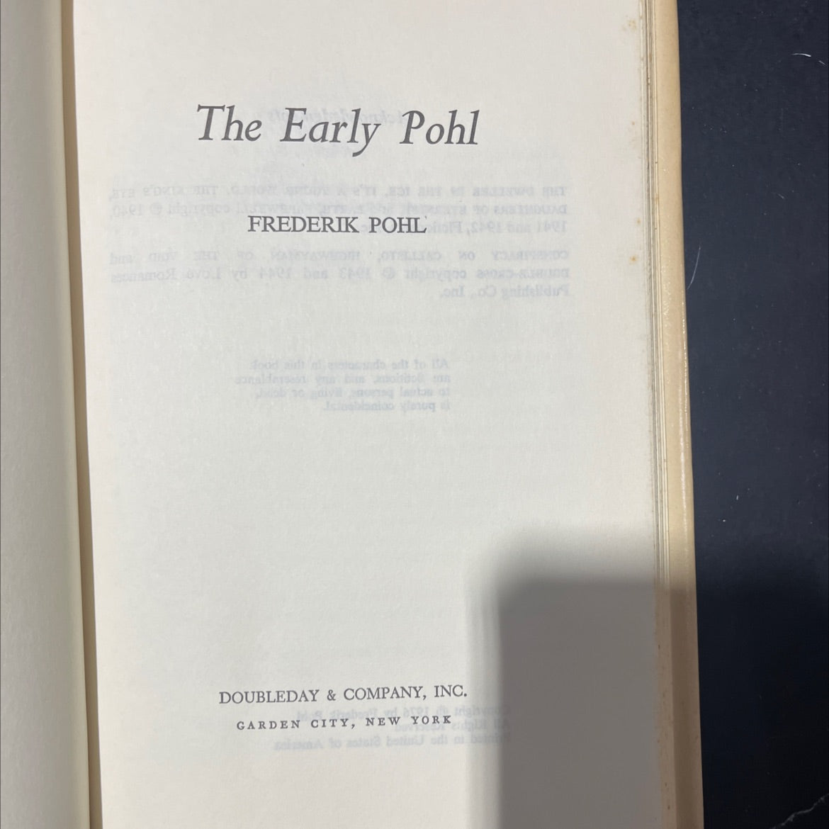 the early pohl book, by frederik pohl, 1976 Hardcover image 2