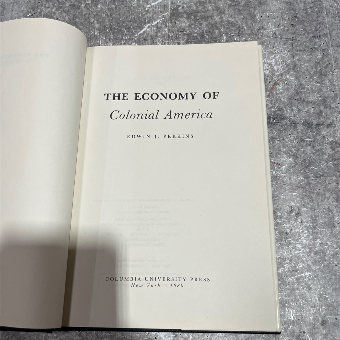 the economy of colonial america book, by edwin j. perkins, 1980 Hardcover image 2