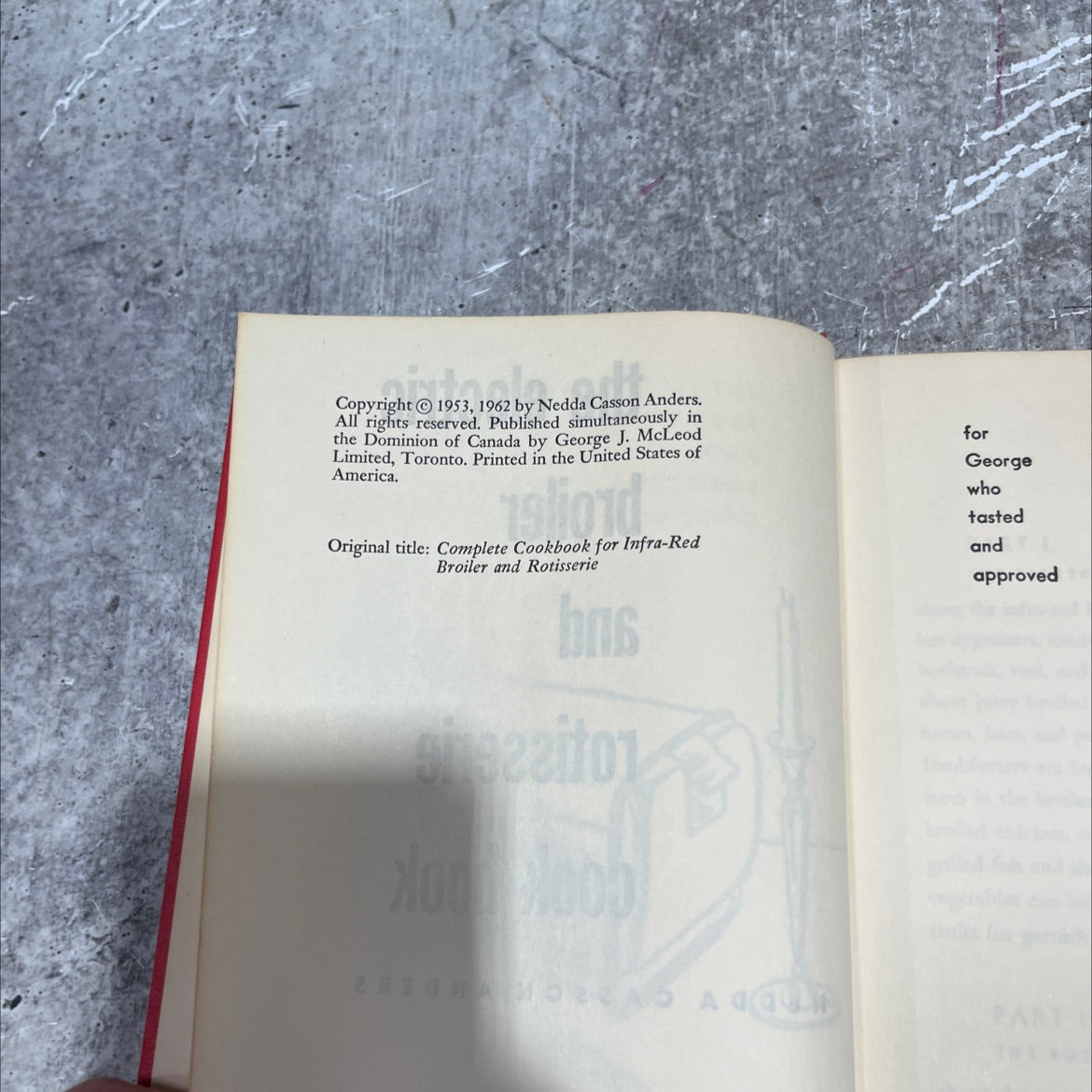 the electric broiler and rotisserie cook book book, by nedda casson anders, 1962 Hardcover image 3