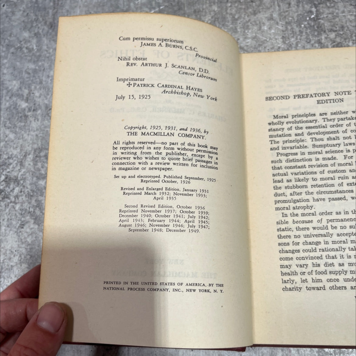 the elements of ethics book, by charles c. miltner, c.s.c., ph.d., 1949 Hardcover image 3