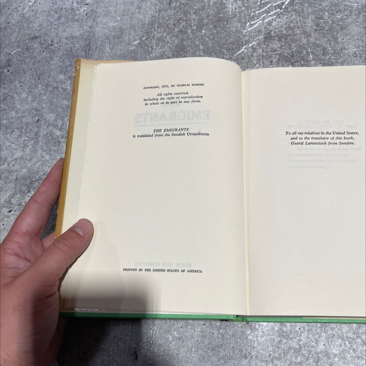 the emigrants book, by vilhelm moberg, 1951 Hardcover image 3