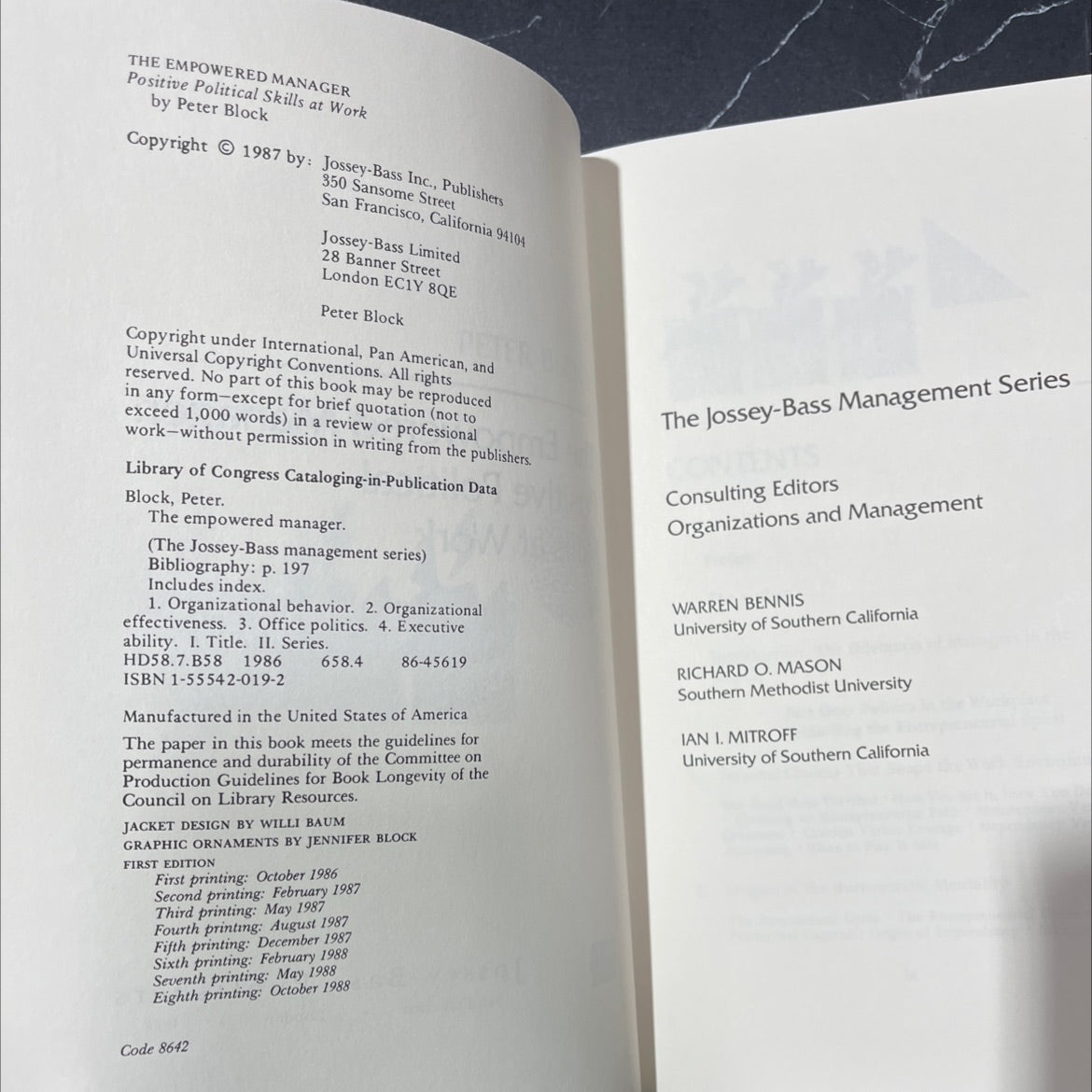 the empowered manager: positive political skills at work book, by Peter Block, 1988 Hardcover image 3