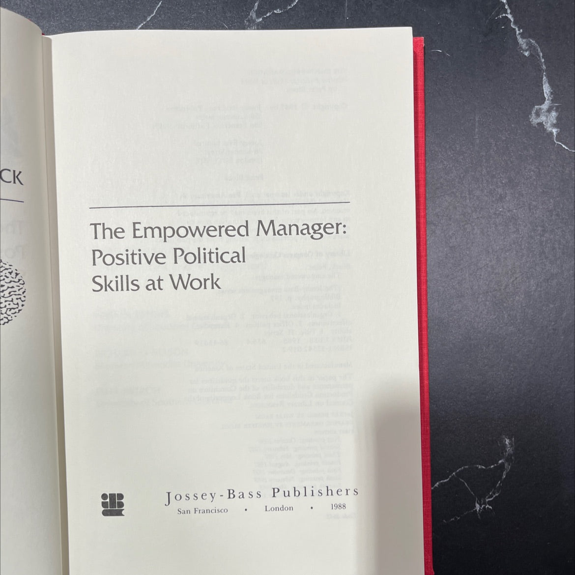 the empowered manager: positive political skills at work book, by Peter Block, 1988 Hardcover image 2