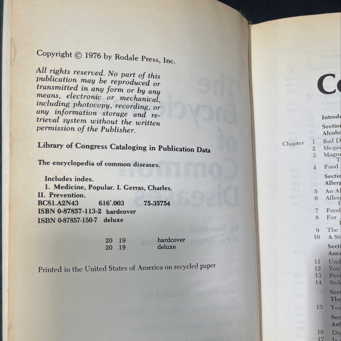 the encyclopedia of common diseases book, by charles gerras, 1976 Hardcover image 3