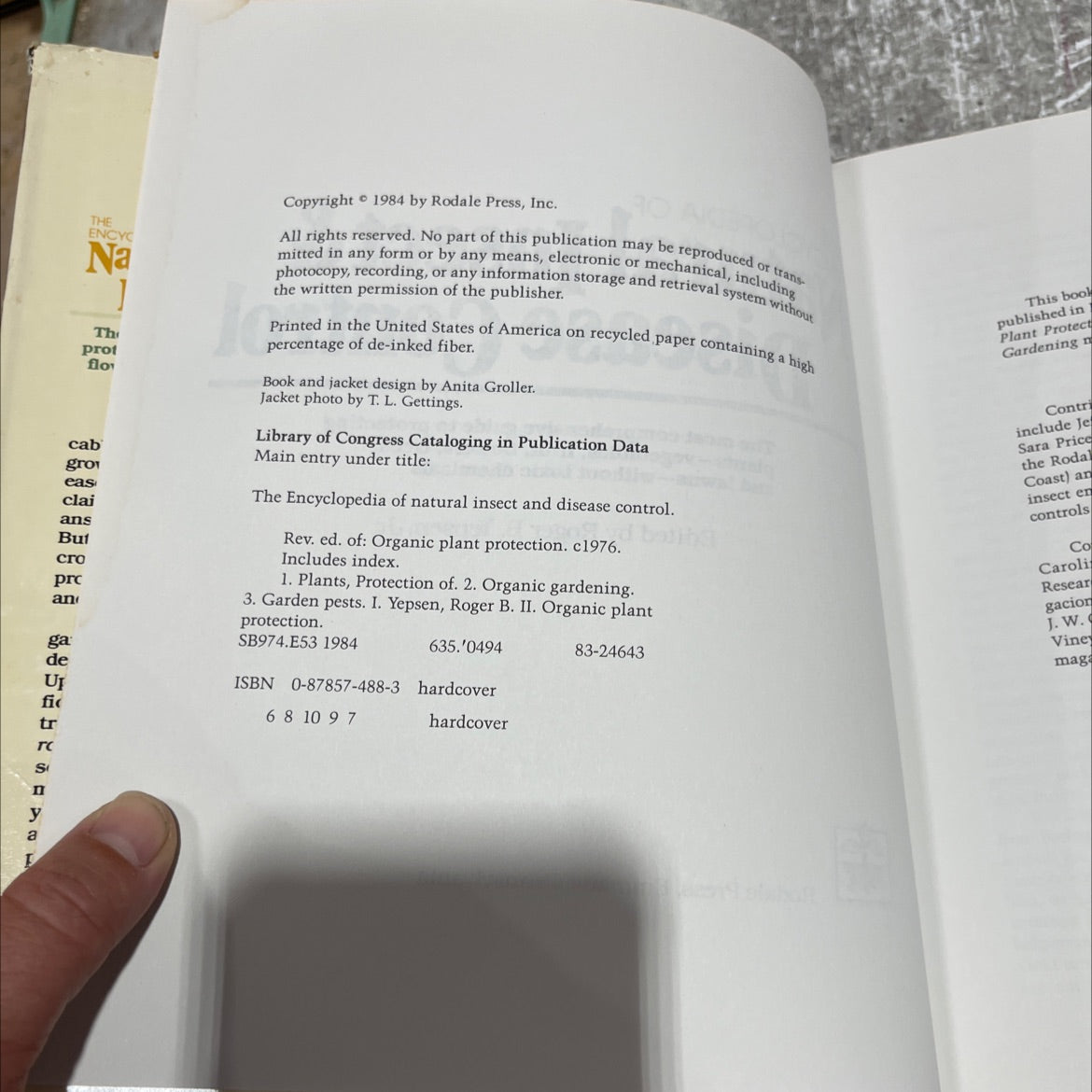 the encyclopedia of natural insect & disease control book, by Roger B. Yepsen, Jr., 1984 Hardcover image 3