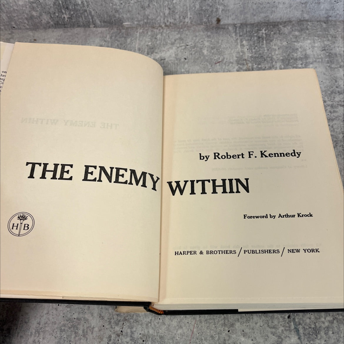 the enemy within book, by Robert F. Kennedy, 1960 Hardcover image 2