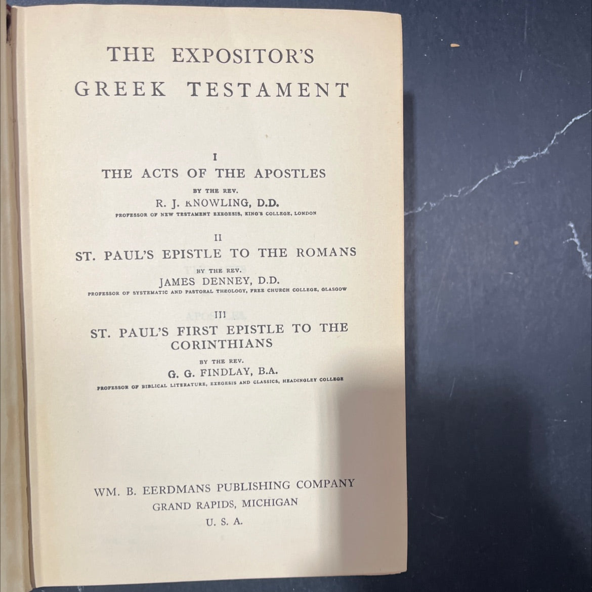 the expositor's greek testament i the acts of the apostles book, by rev. r. j. knowling, d.d., 1970 Hardcover image 2