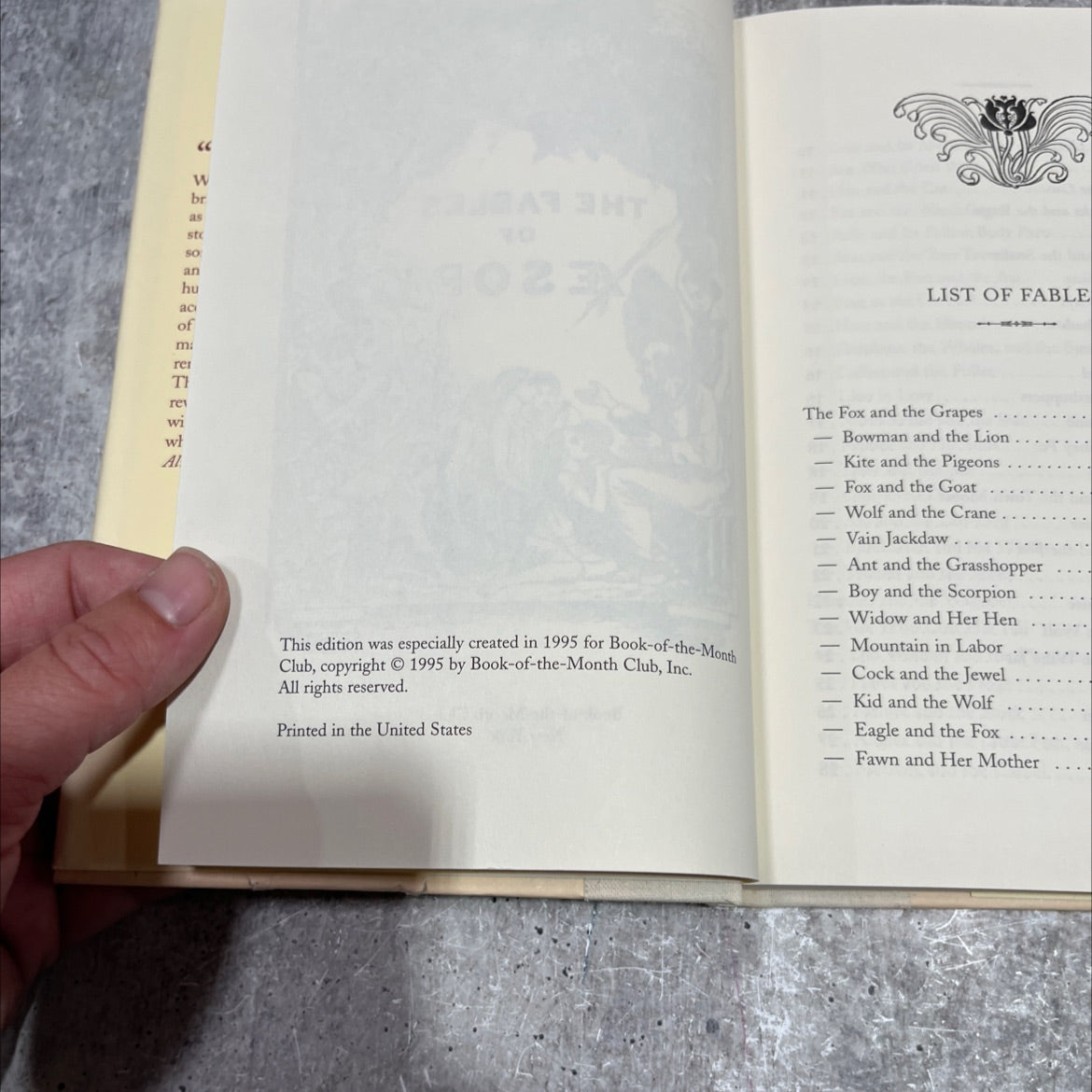 the fables of esop book, by unknown, 1995 Hardcover image 3