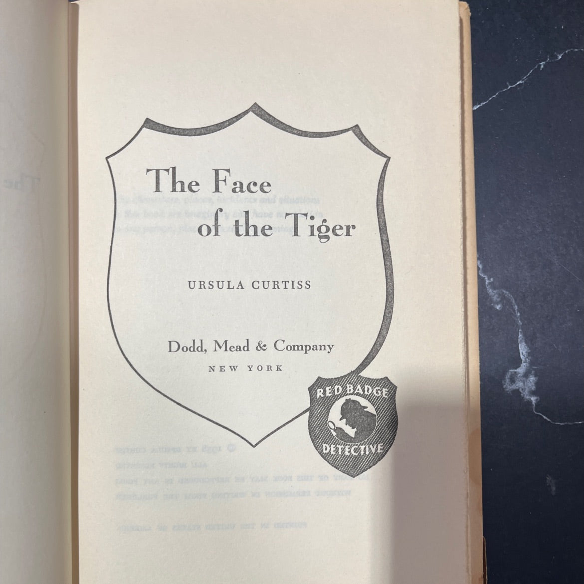 the face of the tiger book, by ursula curtiss, 1958 Hardcover image 2