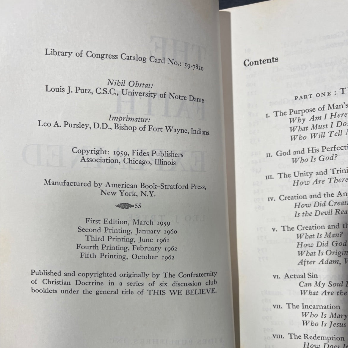 the faith explained book, by leo j. trese, 1962 Paperback image 3