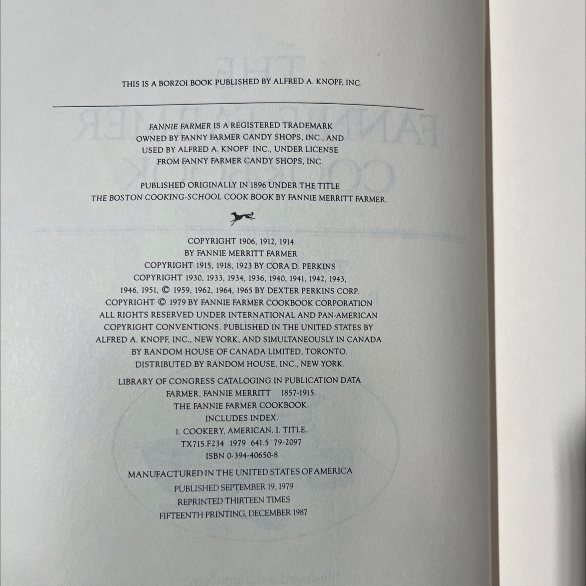 the fannie farmer cookbook book, by fannie merritt farmer, 1987 Hardcover image 3