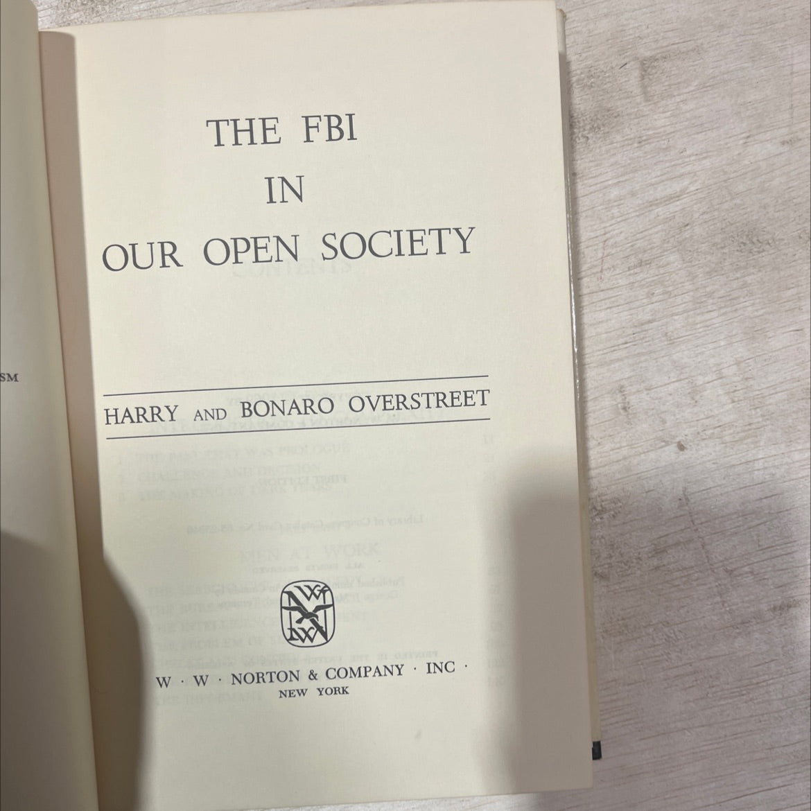 the fbi in our open society book, by sm harry and bonaro overstreet, 1969 Hardcover, Vintage image 2