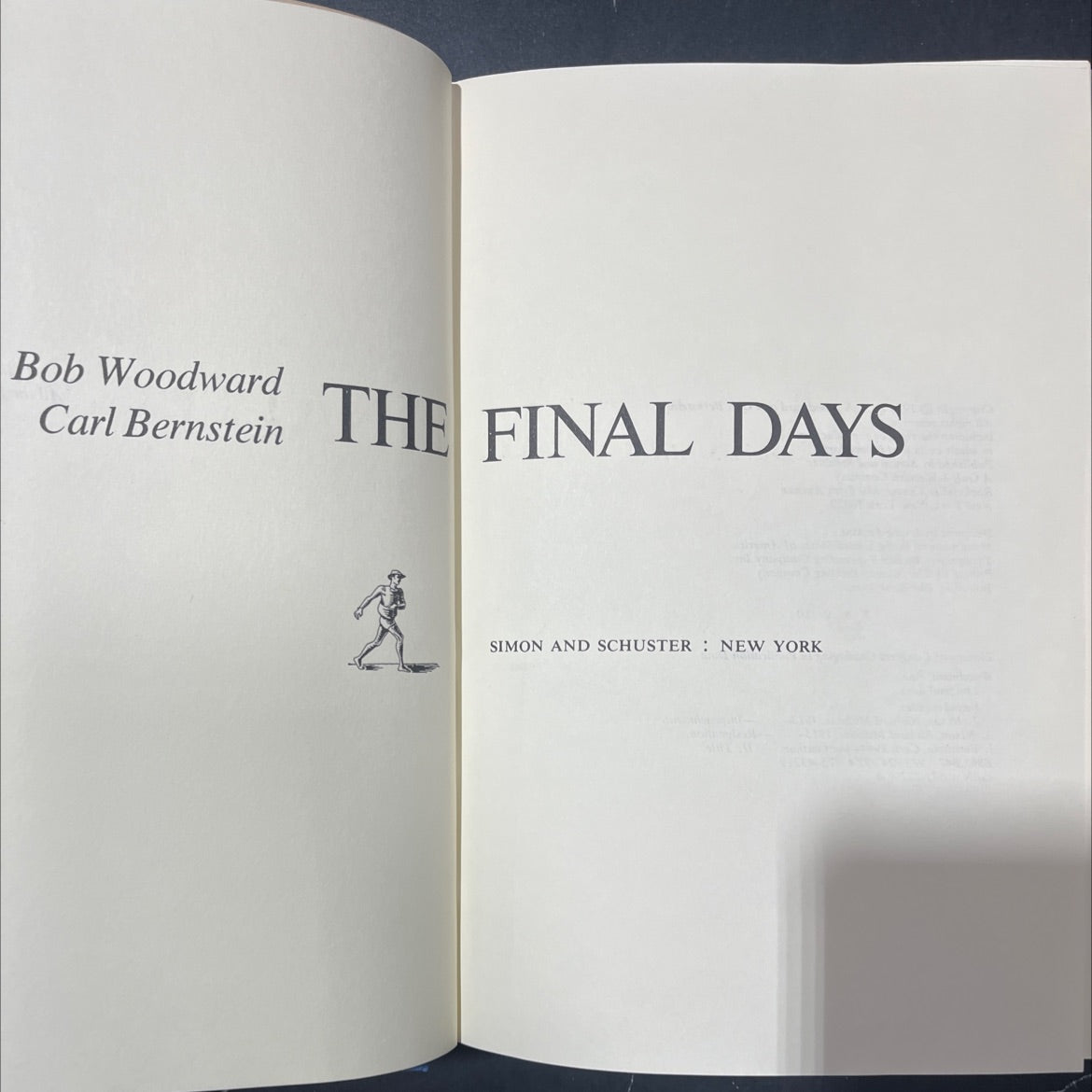 the final days book, by Bob Woodward, Carl Bernstein, 1976 Hardcover image 2
