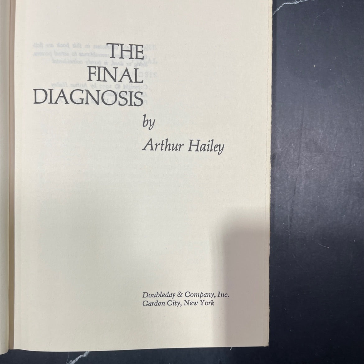 the final diagnosis book, by Arthur Hailey, 1959 Hardcover image 2