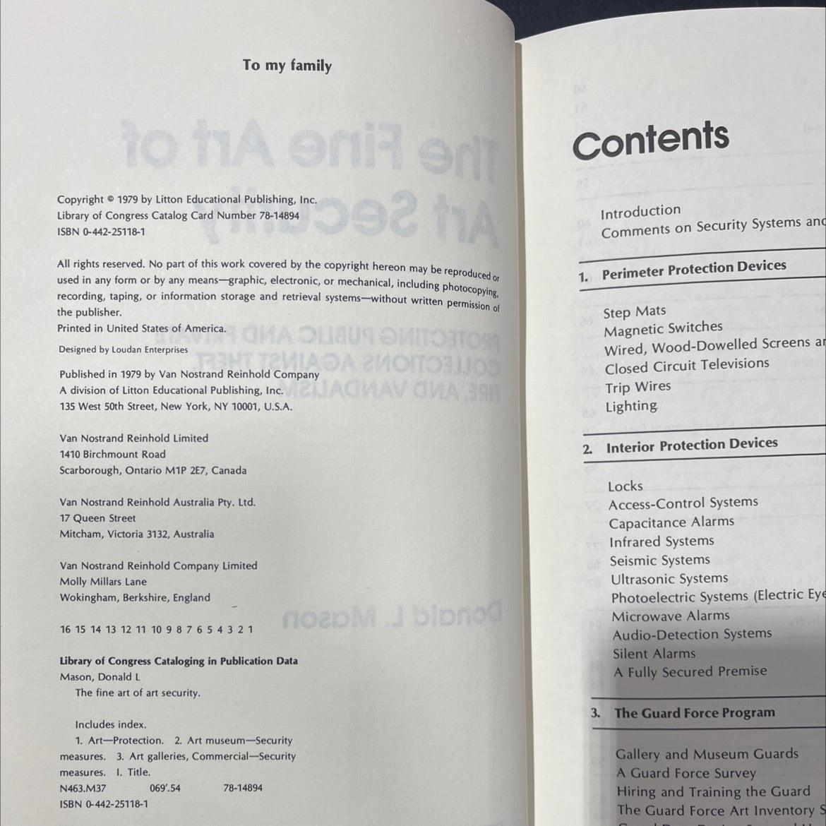 the fine art of art security book, by Donald L Mason, 1979 Hardcover image 2