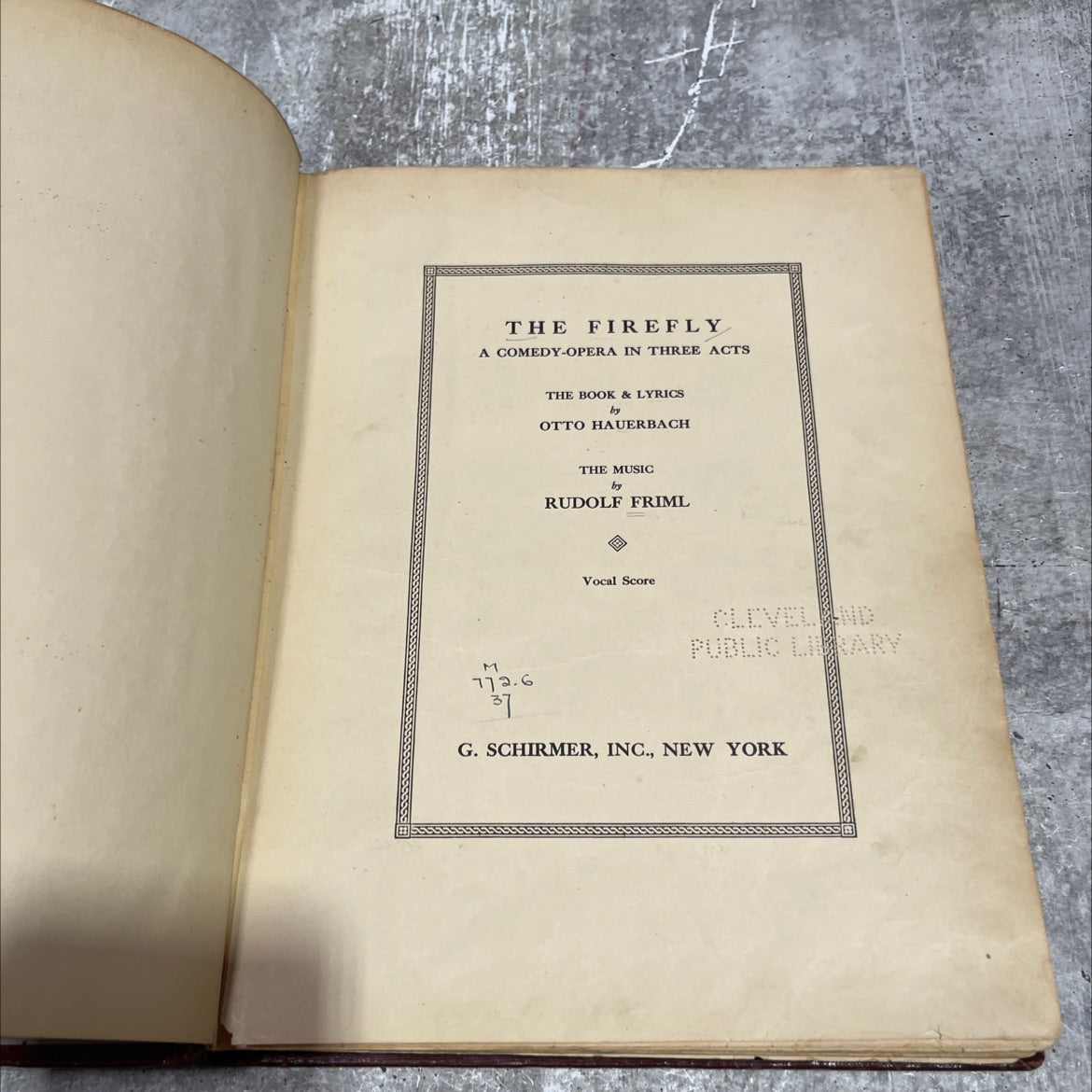 the firefly a comedy-opera in three acts book, by otto hauerbach, 1912 Hardcover image 2