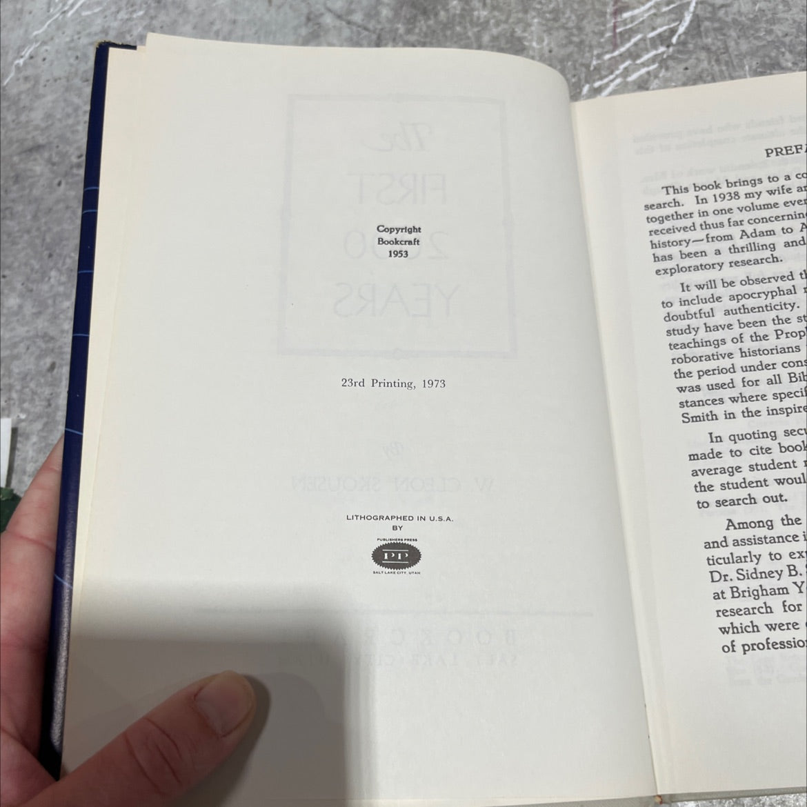 the first 2000 years book, by w. cleon skousen, 1973 Hardcover image 3