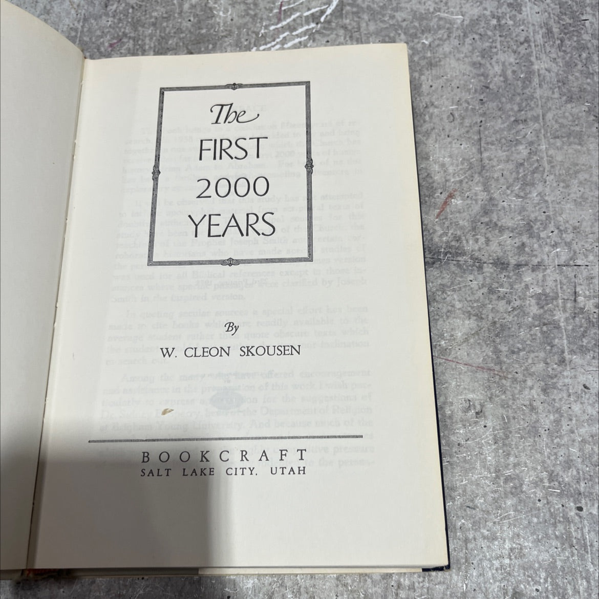 the first 2000 years book, by w. cleon skousen, 1973 Hardcover image 2