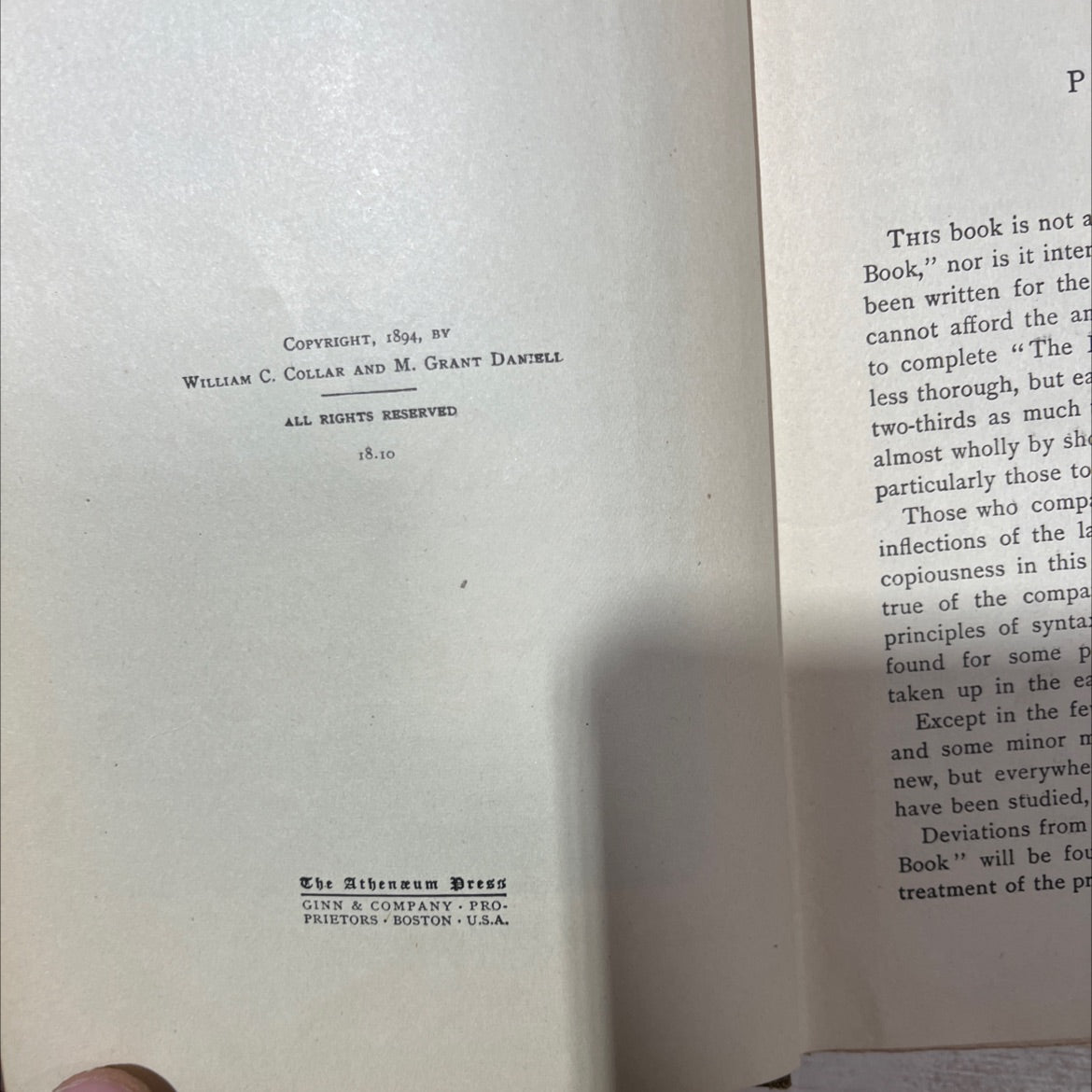 the first latin book book, by william c. collar, m. grant daniell, 1894 Hardcover, Antique image 3