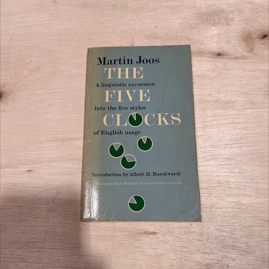 the five clocks book, by martin joos, 2001 Paperback image 1