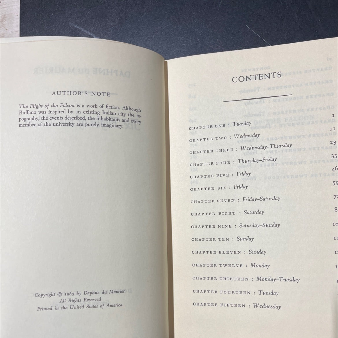 the flight of the falcon book, by daphne du maurier, 1965 Hardcover image 3