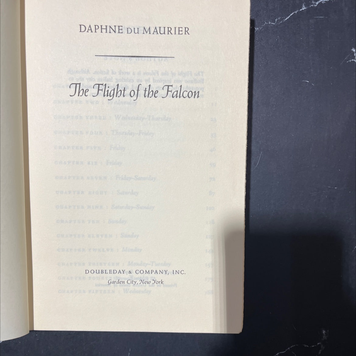 the flight of the falcon book, by daphne du maurier, 1965 Hardcover image 2