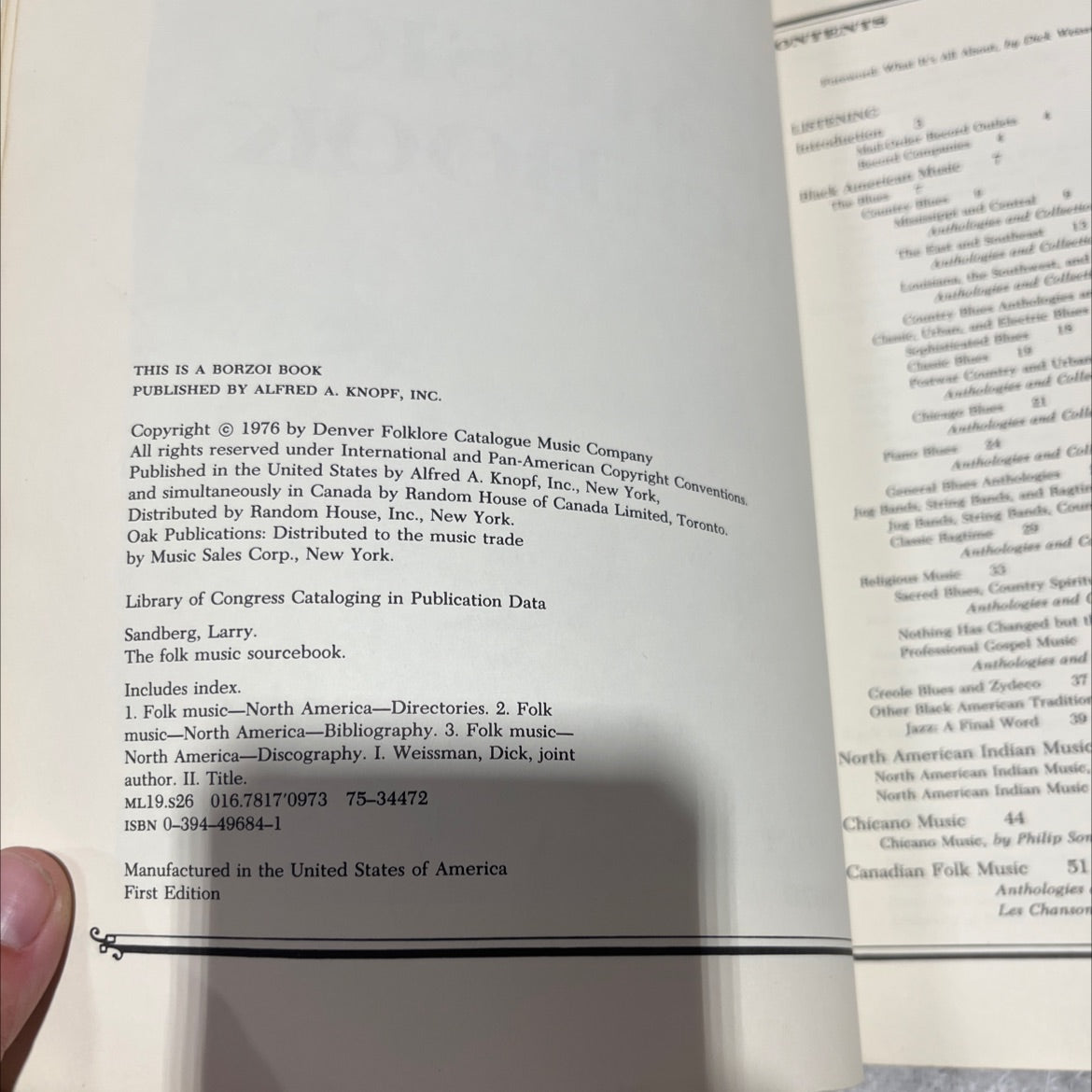 the folk music sourcebook book, by larry sandberg and dick weissman, 1976 Paperback image 3