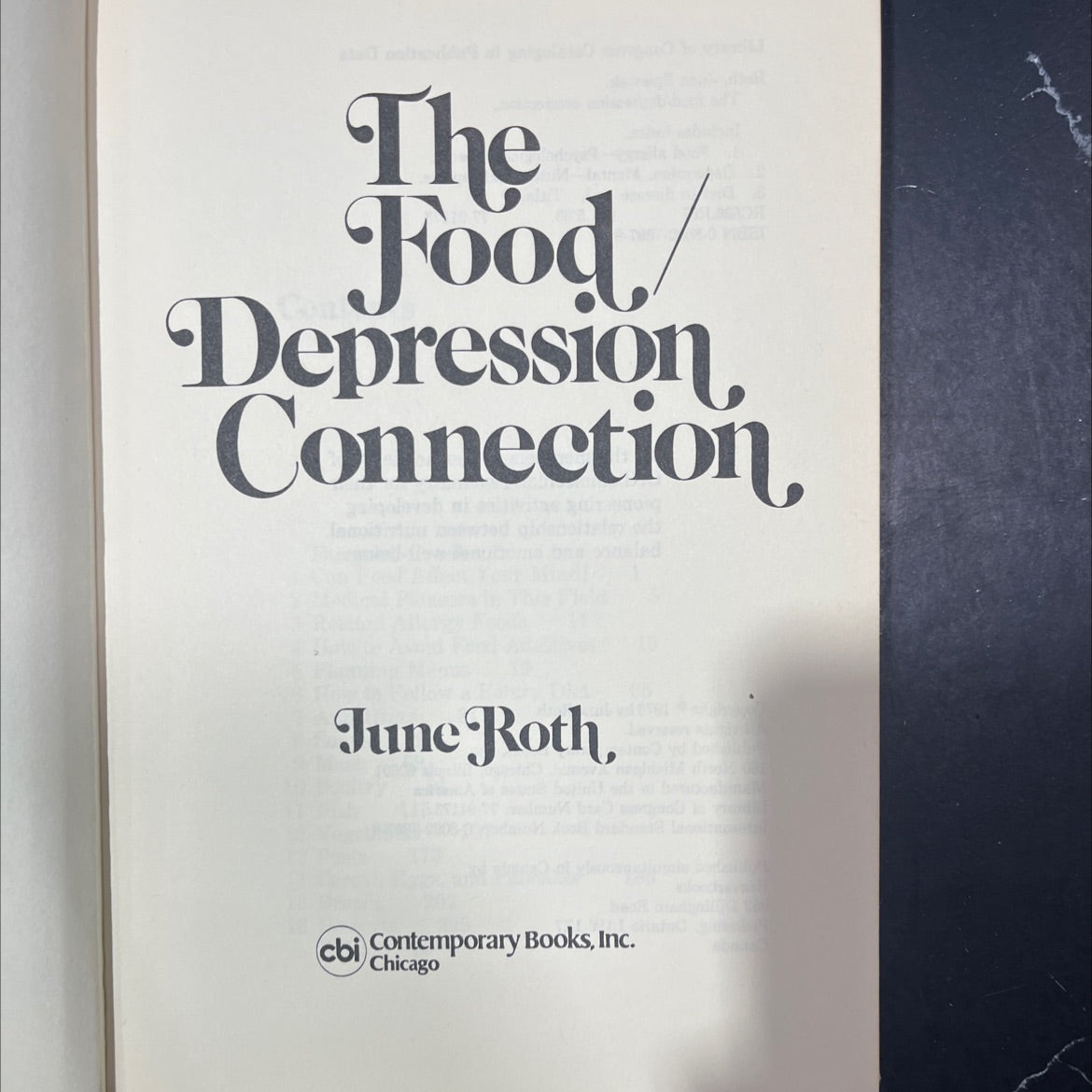 the food depression connection book, by june roth, 1978 Hardcover image 2