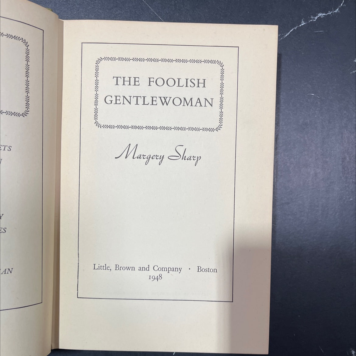 the foolish gentlewoman book, by margery sharp, 1948 Hardcover image 2