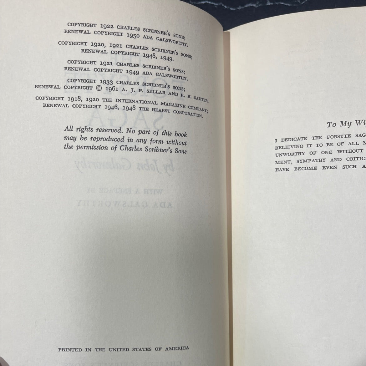 the forsyte adam jamoa saga book, by john galsworthy, 1950 Hardcover image 3