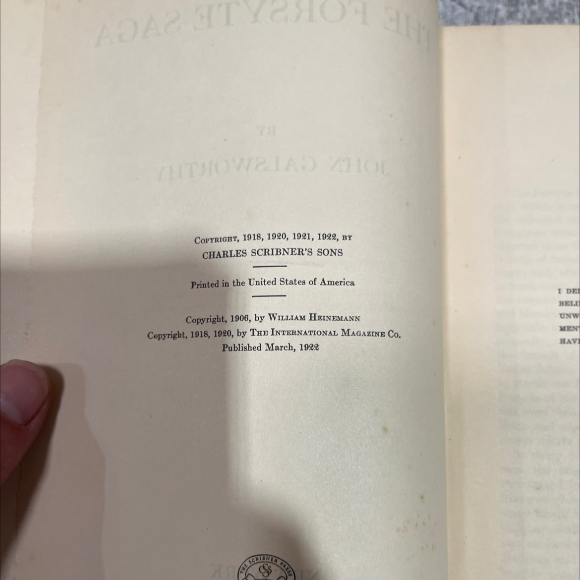 the forsyte saga book, by john galsworthy, 1923 Hardcover image 3