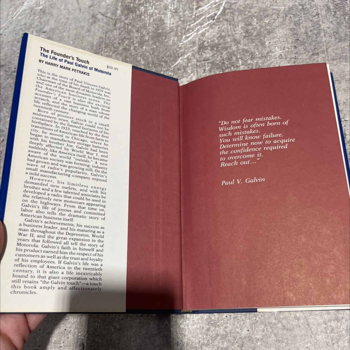 the founder's touch - the life of paul galvin of motorola book, by harry mark petrakis, 1991 Hardcover image 4