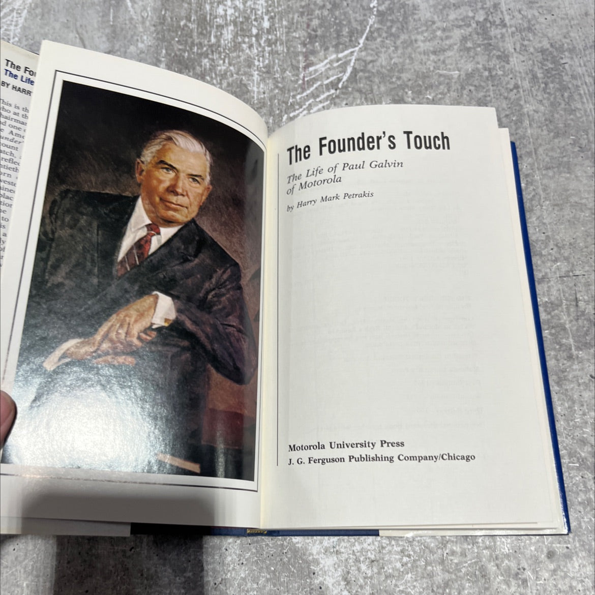 the founder's touch - the life of paul galvin of motorola book, by harry mark petrakis, 1991 Hardcover image 2