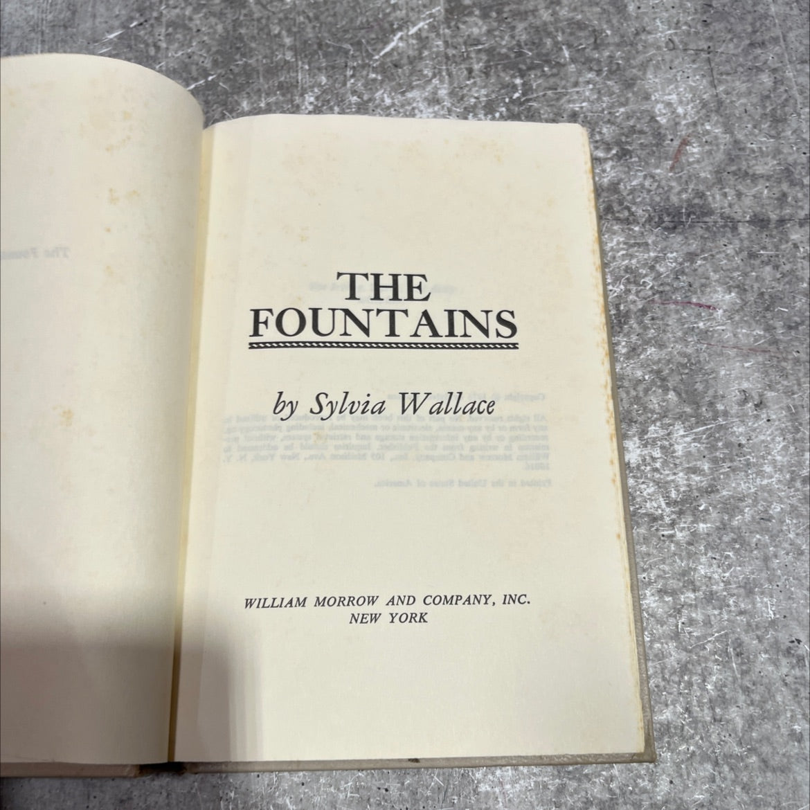 the fountains book, by sylvia wallace, 1976 Hardcover image 2
