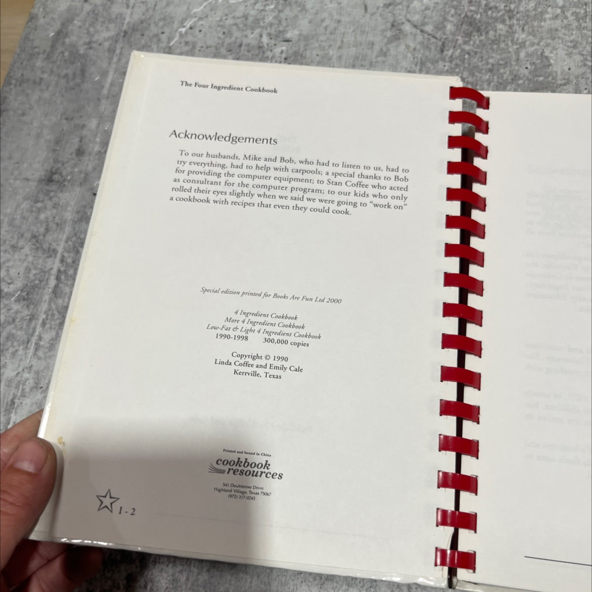 the four ingredient cookbook book, by Linda Coffee and Emily Cale, 2000 Hardcover image 3