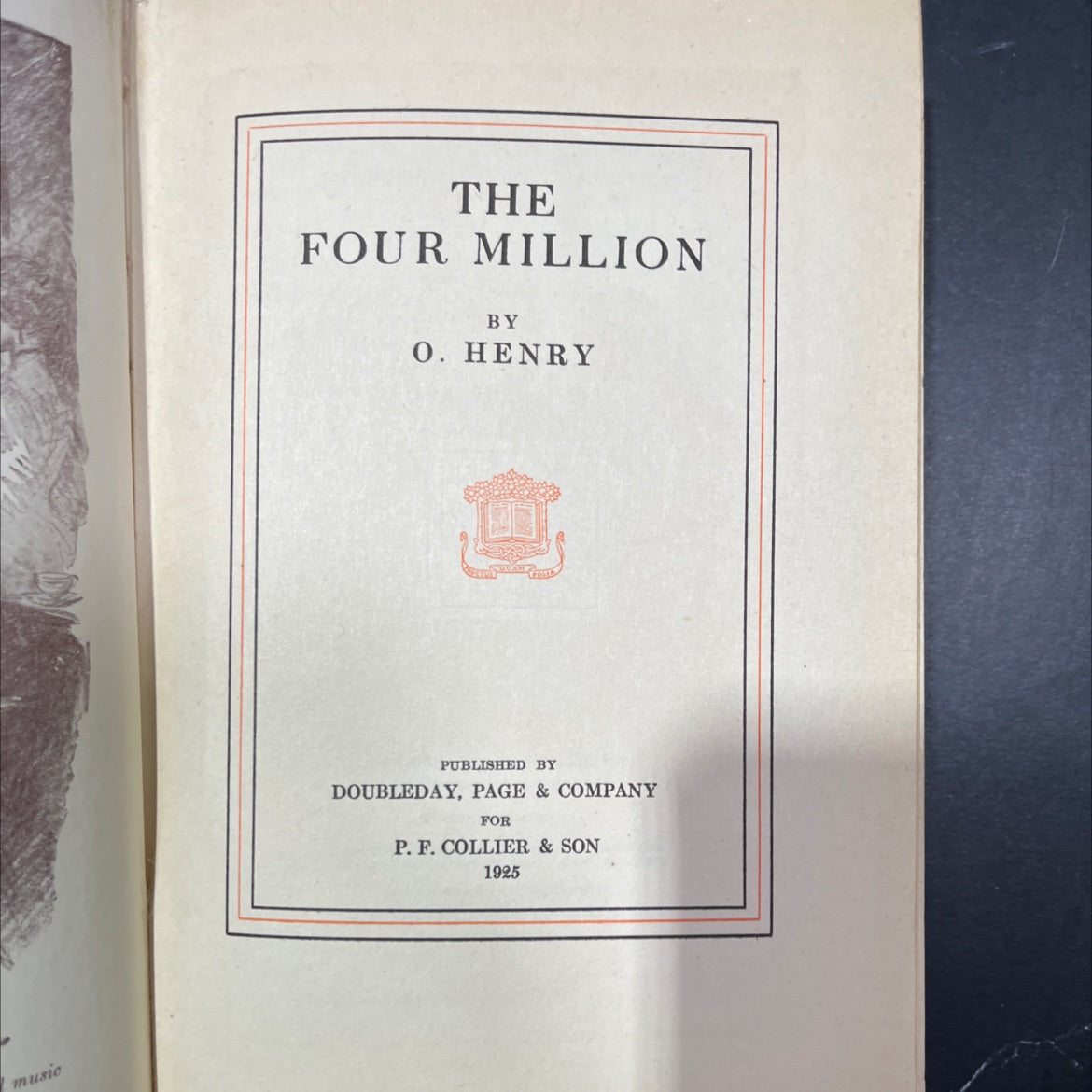 the four million book, by o. henry, 1925 Hardcover image 2