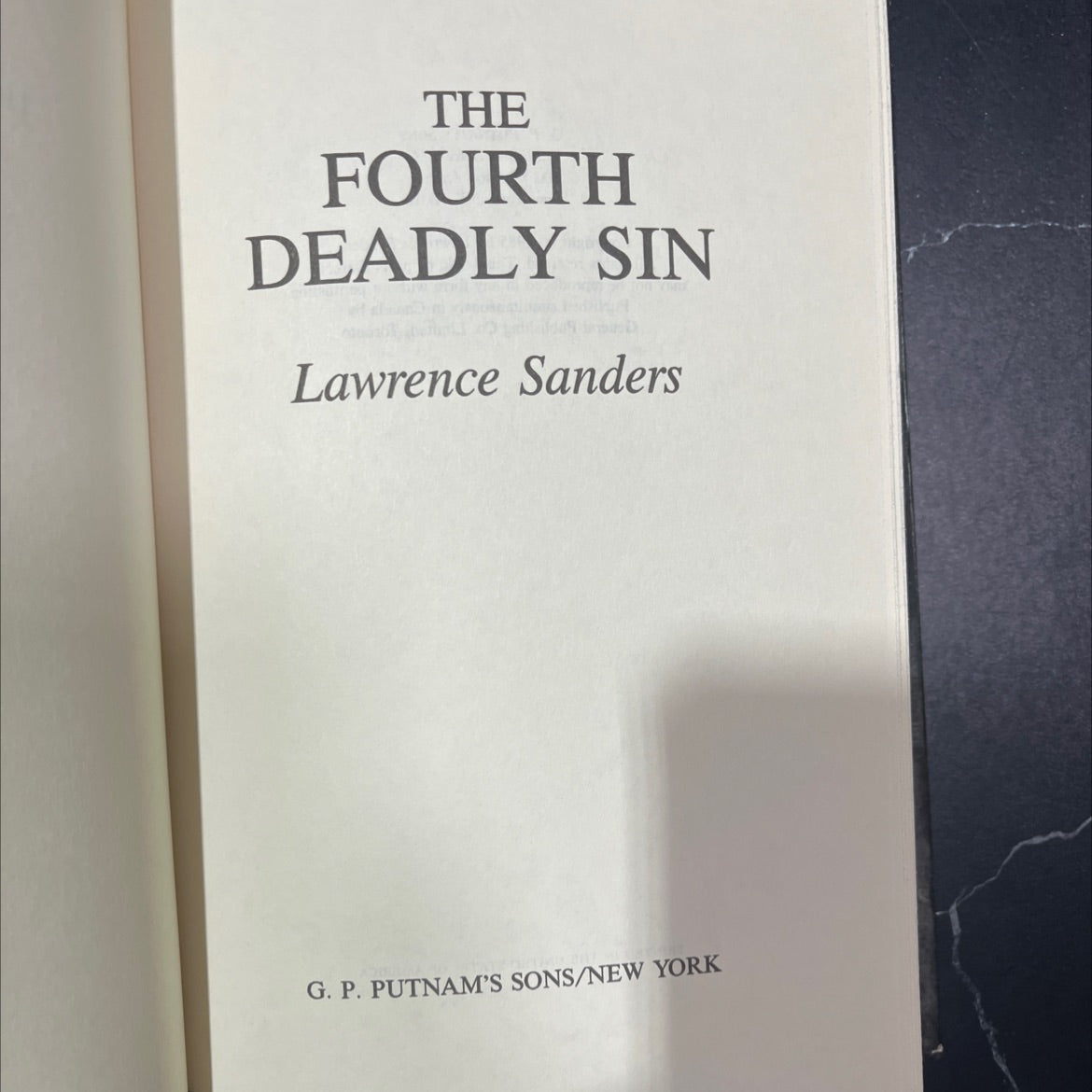 the fourth deadly sin book, by Lawrence Sanders, 1985 Hardcover image 2